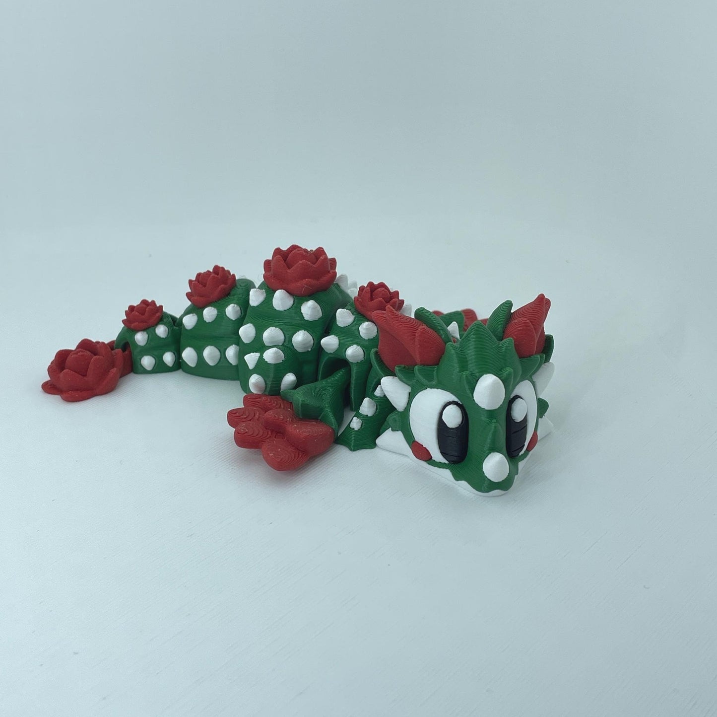 Cactus Dragon, Articulated 3D Printed Flexi Dragon, Desert Creature Toy & Desk Decor